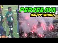 Suasana akhir laga persebaya vs persik kediri  momen kebersamaan bonek dan persik mania