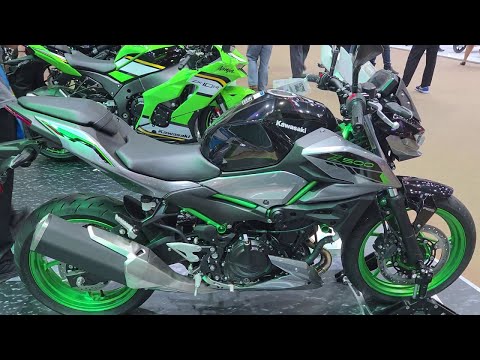 2025 Kawasaki Z500 Candy Lime Green, Metallic Spark Black