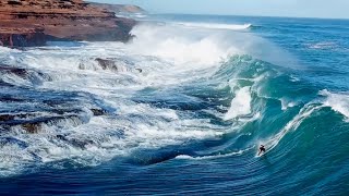 Kerby Brown Takes a Dangerous Line Next to Dry Rocks Whilst Surfing a Slab - DJI Mavic Pro