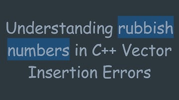 Understanding rubbish numbers in C++ Vector Insertion Errors