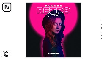 Photoshop Tutorials : How to Create Retro Wave Style Cover  (EASY AND SIMPLE)