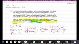 [Ara] Section 9 Computer Organization: Q12-Q18 Performance (CPI, MIPS, CPU Time)