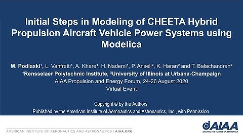Initial Steps in Modeling of CHEETA Hybrid Propulsion Aircraft Vehicle Power Systems using Modelica