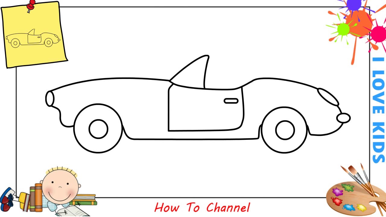 how to draw a car step by step for kids