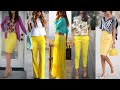 COMBINACION DE PANTALONES y FALDAS CON EL COLOR DE MODA 2021 1 DE LOS COLORES DE MODA 2021 AMARILLO