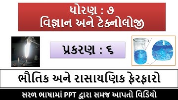 Std 7 Science Chapter 6 ભૌતિક અને રાસાયણિક ફેરફારો