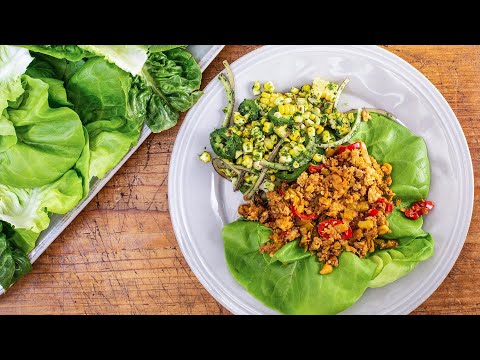 How To Make Hot Honey 'n' Peanut Chicken Lettuce Wraps and Griddled Corn By Rachael