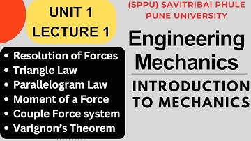 UNIT 1 | LECTURE 1 | INTRODUCTION | ENGINEERING MECHANICS | SPPU PUNE UNIVERSITY