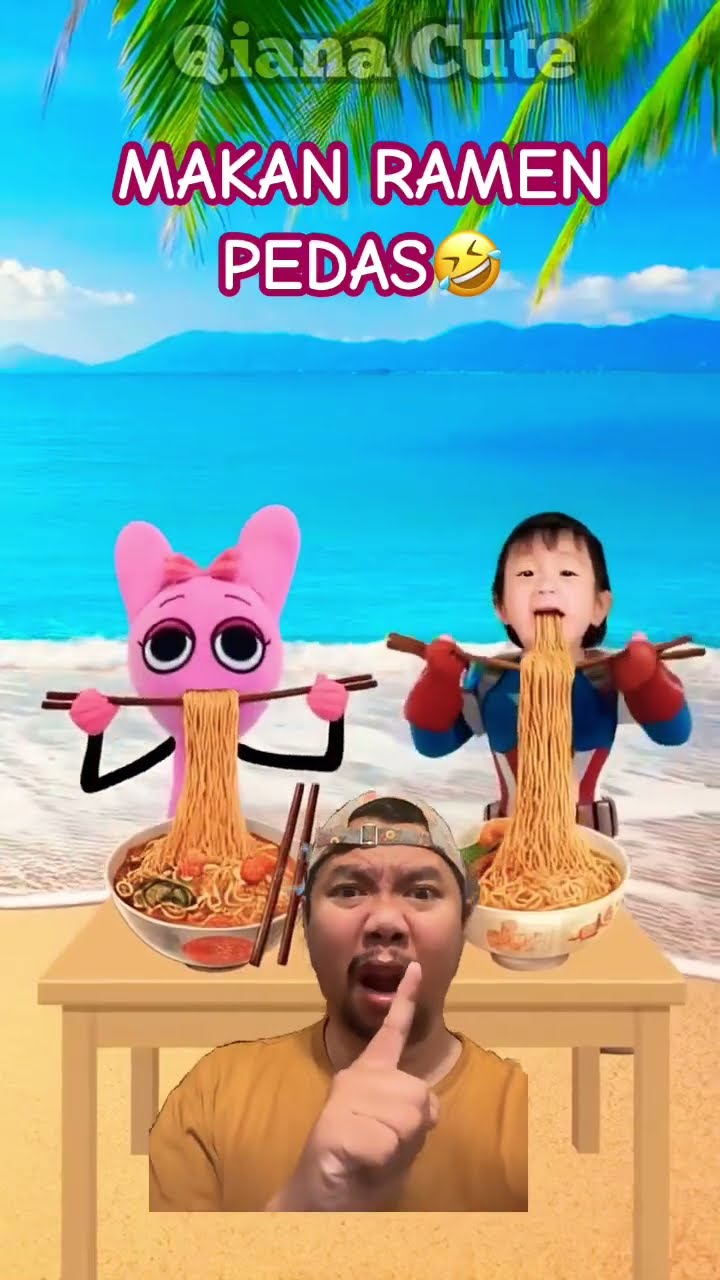 MAKAN MIE RAMEN PEDAS!!? #animation #cartoon #funny #reaction