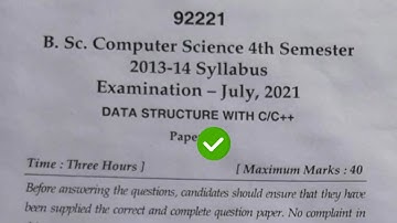 Mdu BSc CS 4th Sem Data Structure Question Paper 2021
