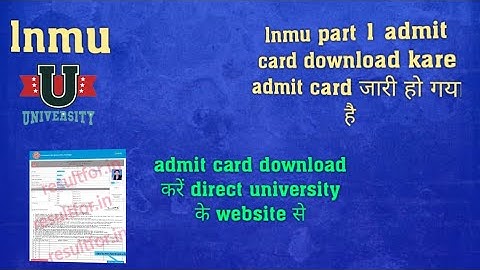 lnmu part 3 admit card download 2021||lnmu part 1 admit card 2021, part 1 and 3 admit card 2021#lnmu