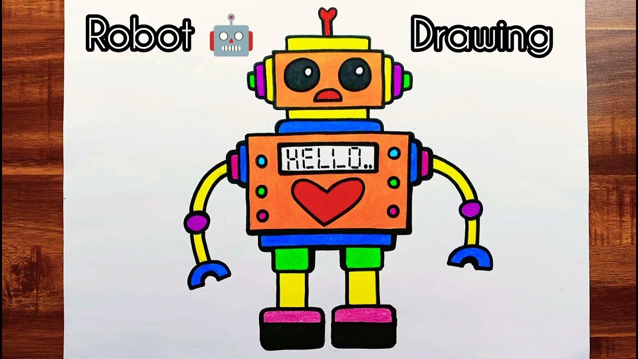 How to draw Robot toy Drawing Robots For Kids Robot drawing easy YouTube