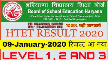 HTET RESULT 2020 OUT TODAY..HTET RESULT LEVEL 1,2,3 ANNOUNECD TODAY ON BSEH WEBSITE ..