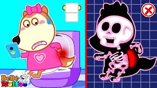 Sentado en el orinal | Entrenamiento para ir al baño para niños | Dibujos animados para niños