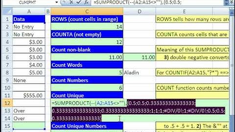 Excel Magic Trick 362: 12 Amazing Counting Formulas