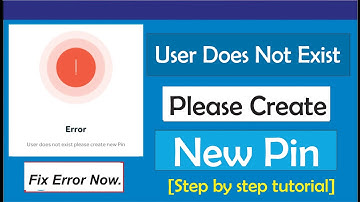 User Does Not Exist Please Create New Pin || Fix Error || Access Bank