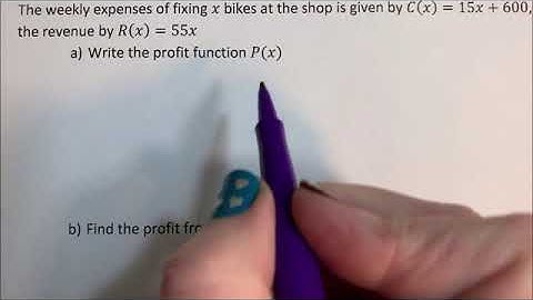 Linear Functions - Cost, Revenue, Profit