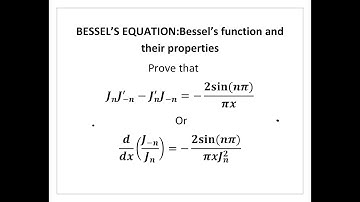 bessel function and their properties
