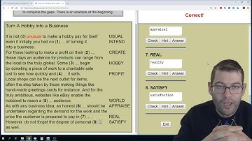 CAE/Advanced Use of English: Part 3 Word formation & Part 5 Reading