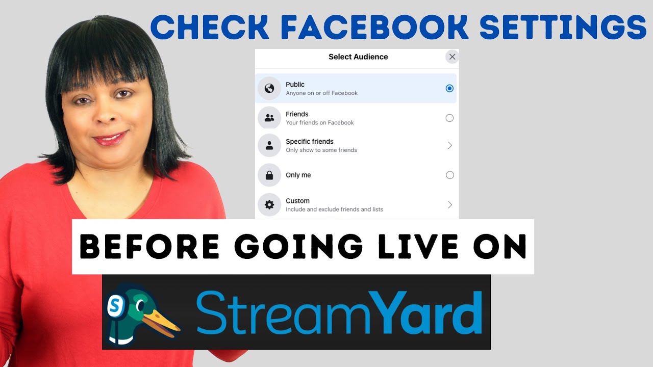 StreamYard Check Your Settings Prior to Broadcasting Live on Facebook