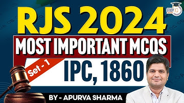 RJS 2024 | RJS MCQ Questions From IPC, 1860 | Part -1 | Most Important Questions | By Apurva Sharma