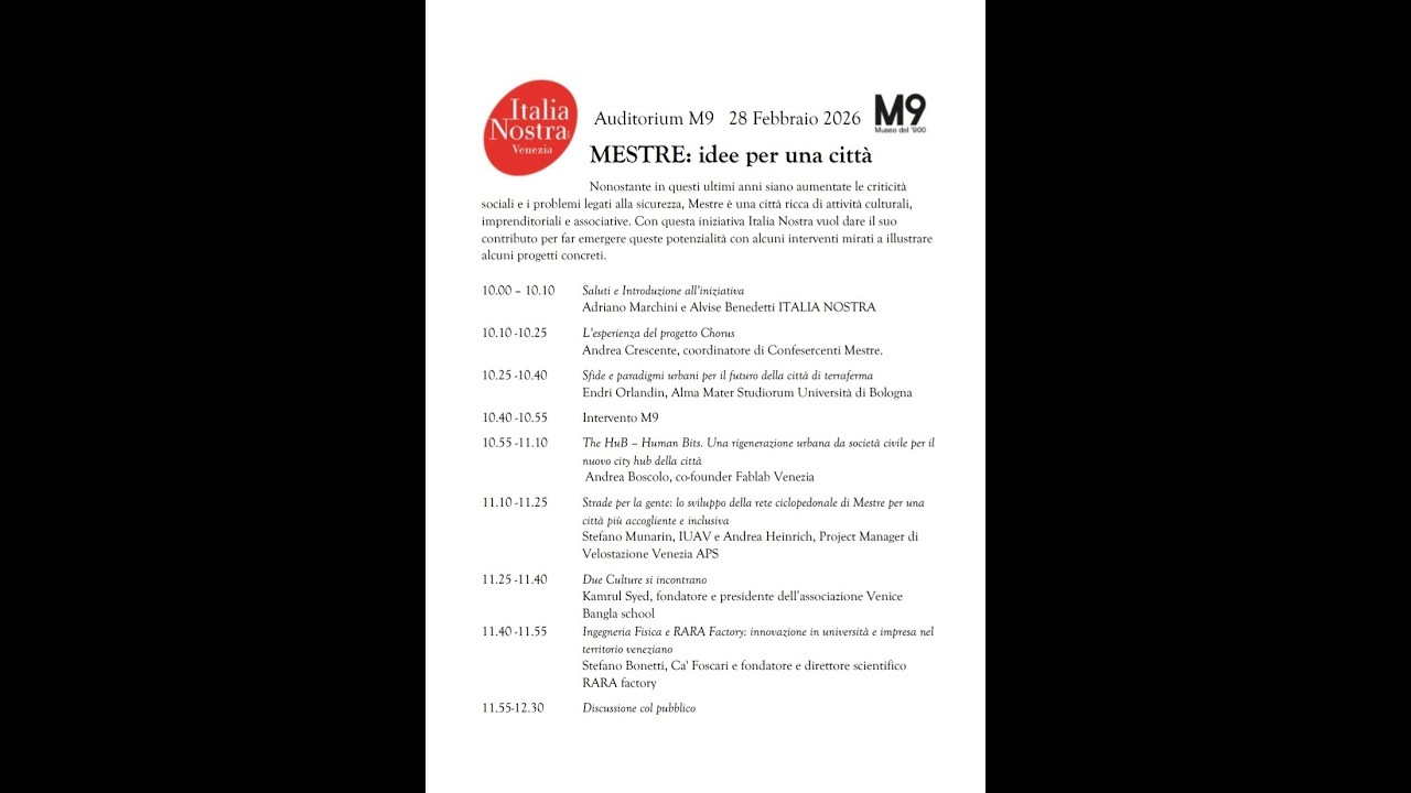 Italia Nostra - Mestre, idee per una città 28/02/26