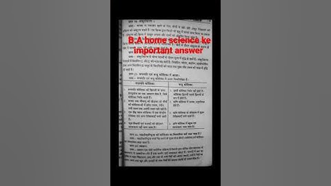 ba home science important answer 2023 #shorts