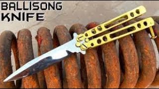 Turning a Rusty Bearing into a Beautiful but Razor Sharp BUTTERFLY KNIFE