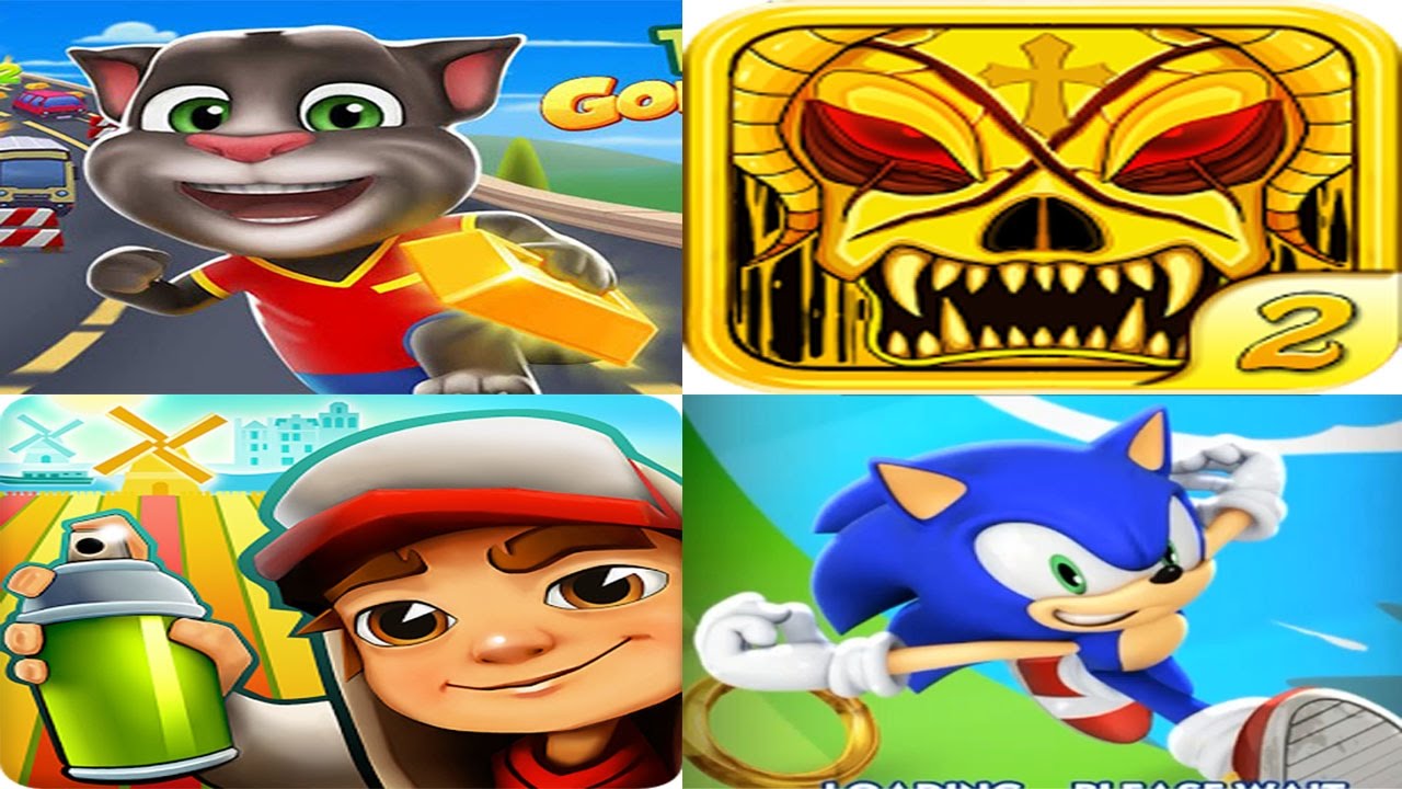 Talking Tom Gold Run vs Subway Surfers Amsterdam vs Sonic Dash vs Temple Run 2