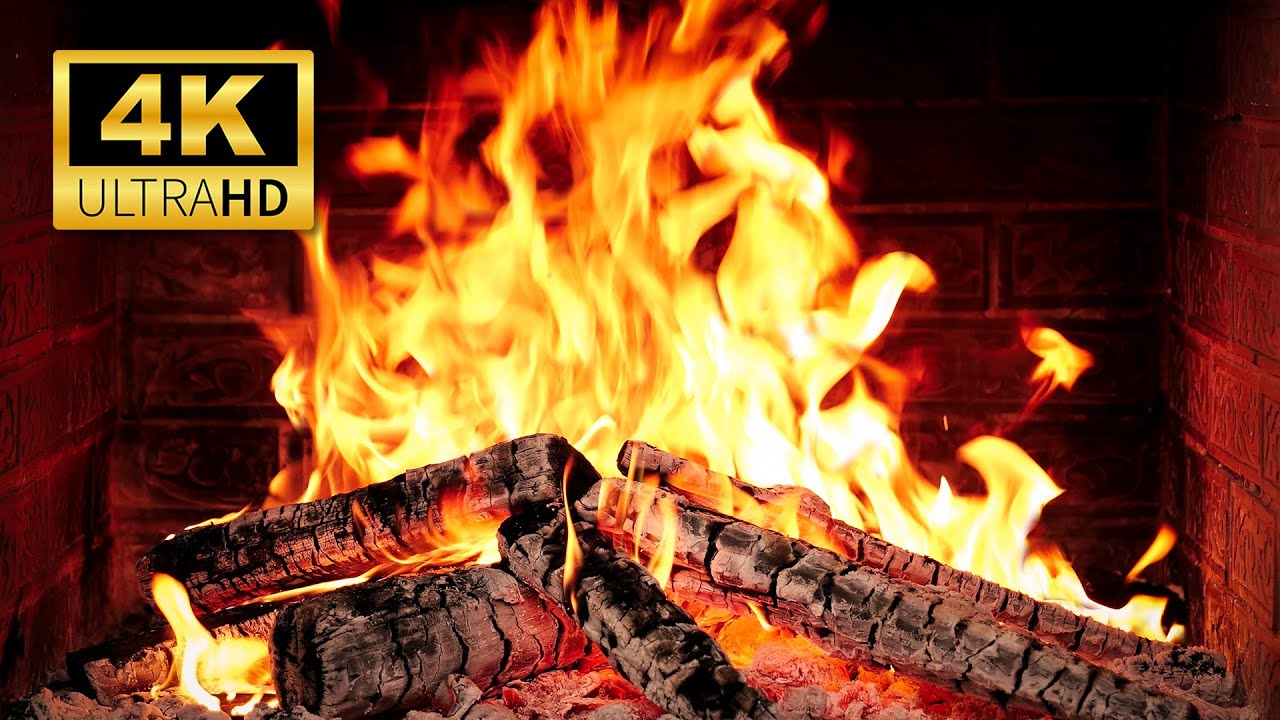 🔥 Cozy Fireplace 4K Ultra HD with Crackling Fire Sounds. Fireplace ...