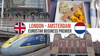 London to Amsterdam Eurostar LUXURY train travel - Business Premier class