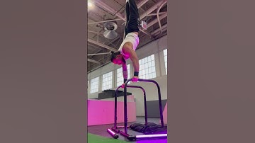 Guy Performs Impressive Handstand Shoulder Press On Parallel Bars - 1371378