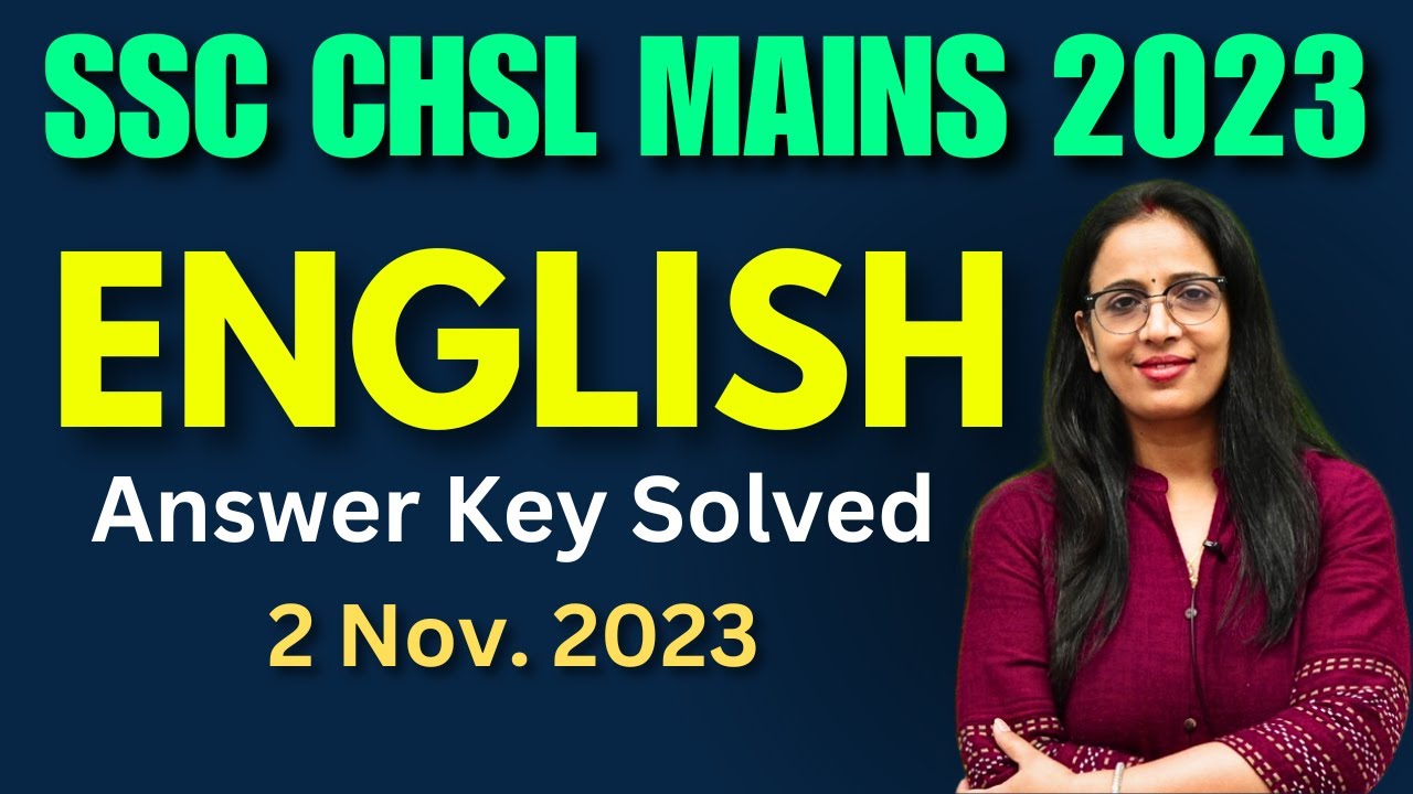 SSC CHSL Mains 2023 Answer Key Solved || English || English With Rani