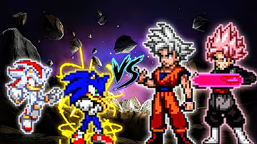 Sonic Chaos OP & Shadow OP Vs Goku DBS V3.5 OP VS Goku Black SSR DBFZ V2 OP in Jump Force Mugen