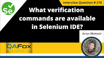 What verification commands are available in Selenium IDE (Selenium Interview Question #174)