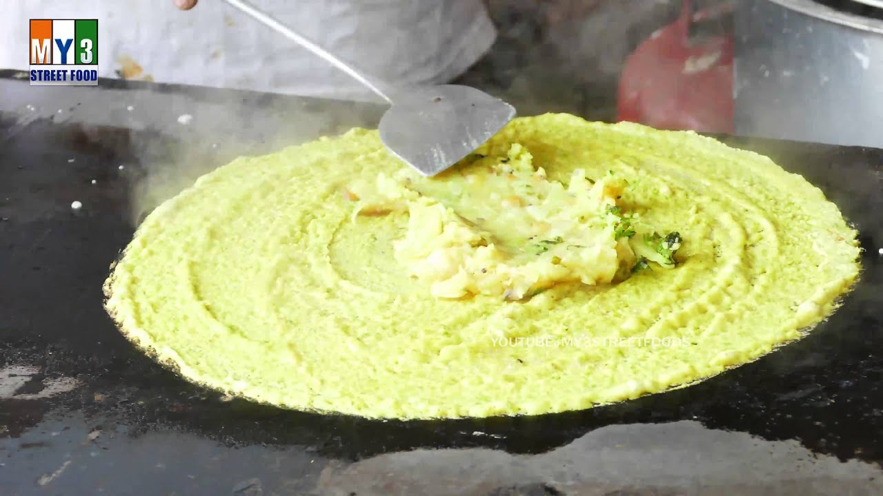 South Indian Breakfast Recipe | Upma Pesarattu | Moong Dal Dosa WITH UPMA | 4K VIDEOS street food | STREET FOOD