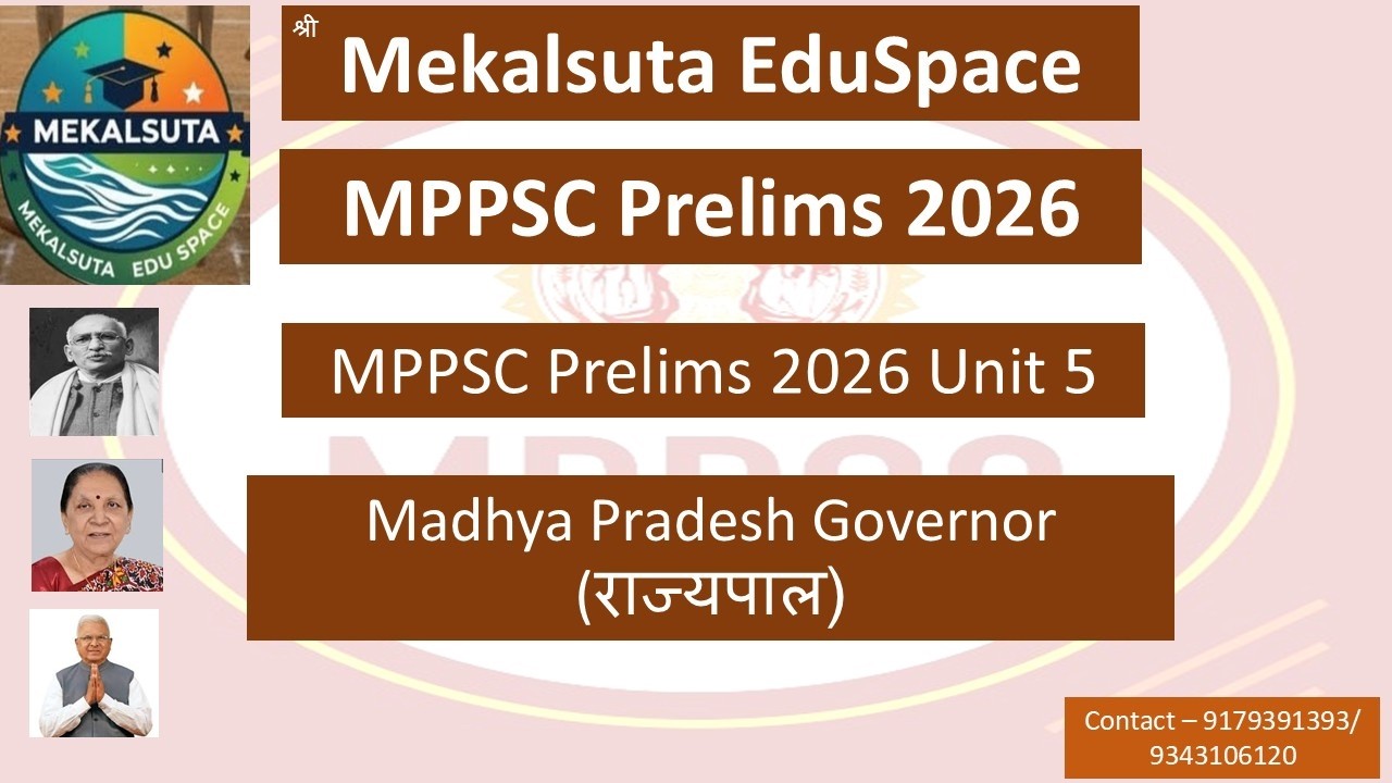 MPPSC  Prelims 2026 Unit 5: Madhya Pradesh Governor (राज्यपाल) | Complete Preparation Class 2