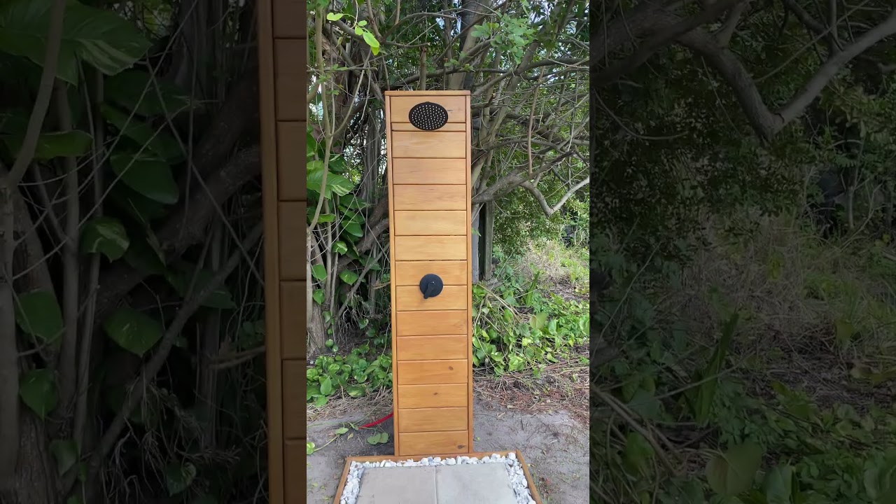 modern outdoor shower built. Simple DIY  