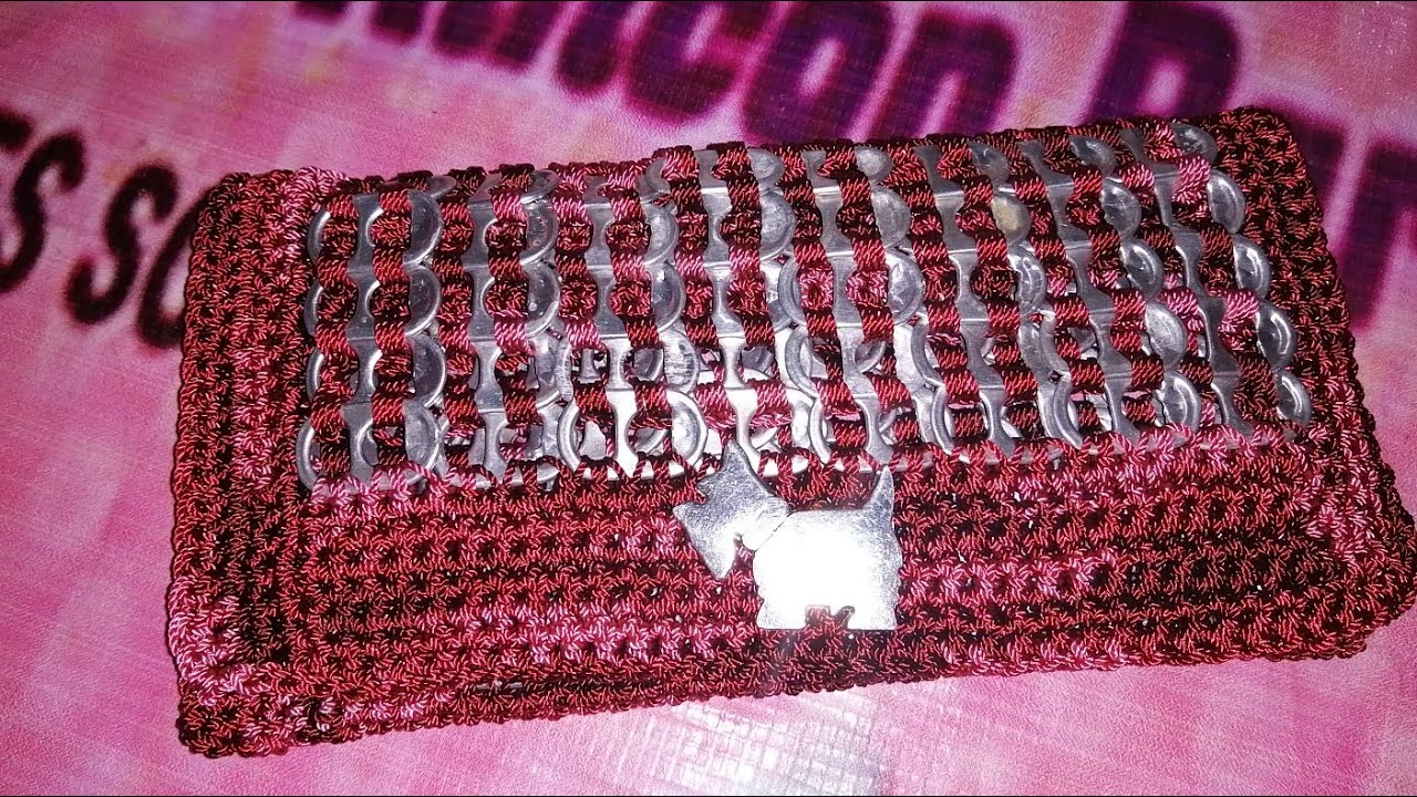 Cartera tejida a crochet con fichas - YouTube