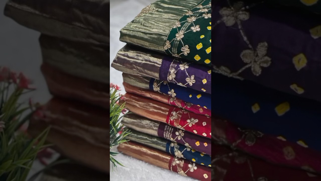 Gaji Silk Bandhani Gota Pati Saree