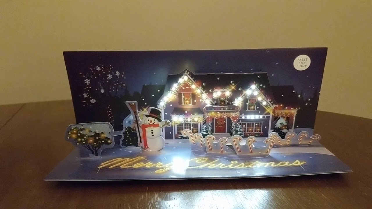 Light Up LED Pop-Up Card - Christmas Decorated House - YouTube