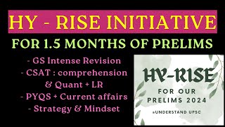 HY-RISE in the Final 1.5 Months of UPSC CSE PRELIMS Prep with UnderStand UPSC & Satyam Jain