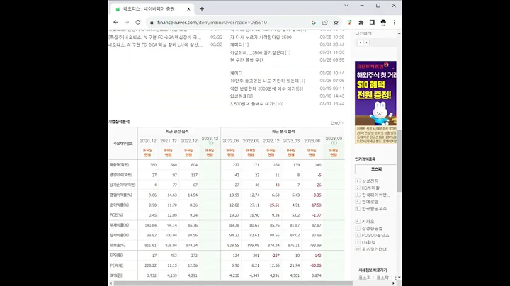085910네오티스 주가 전망 및 차트 분석