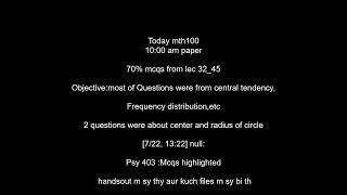 MTH001 TODAY / CURRENT FINAL TERM CURRENT PAPERS SPRING  2024