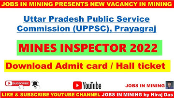 UPPSC Mines Inspector Admit Card Download