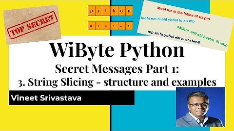 3. Secret Messages 1: String slicing: start, stop, step size in string slicing, with examples