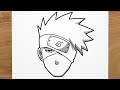 How to draw KAKASHI (Naruto) step by step, EASY