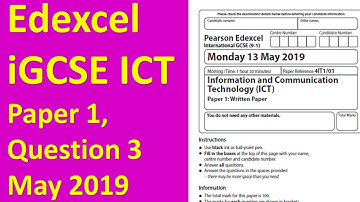 Edexcel iGCSE ICT Paper 1 2019 Question 3