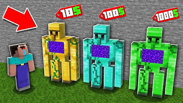 Minecraft Noob vs Pro: NOOB BUY RAREST PORTAL IN GOLEM IN VILLAGE Challenge 100% trolling