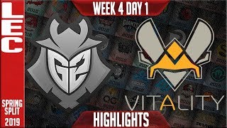 G2 vs VIT Highlights | LEC Spring 2019 Week 4 Day 1 | G2 Esports vs Vitality